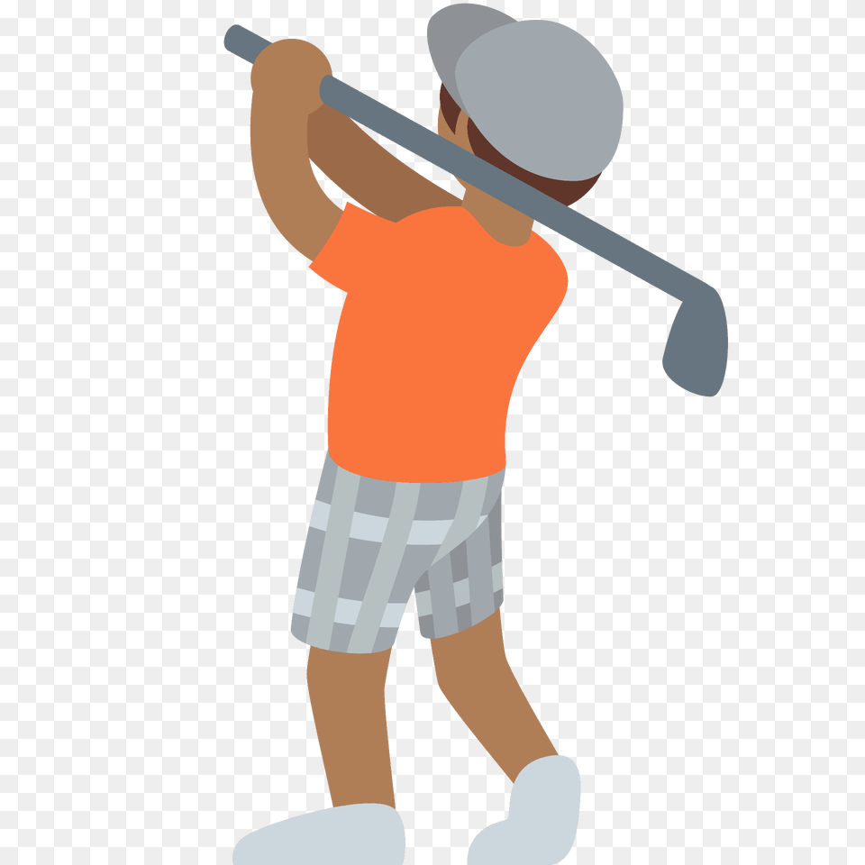 Person Golfing Emoji Clipart, People, Clothing, Shorts, Boy Free Png