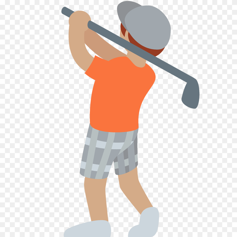 Person Golfing Emoji Clipart, People, Shorts, Clothing, Boy Free Png Download