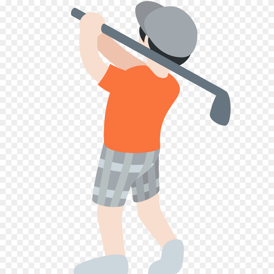 Person Golfing Emoji Clipart, People, Shorts, Clothing, Boy Free Transparent Png