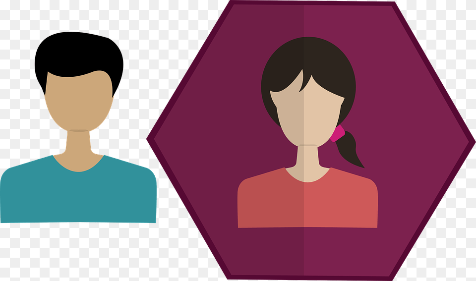 Person Graphic Male Female People Looking Orang Vektor, Purple, Adult, Woman, Face Free Png