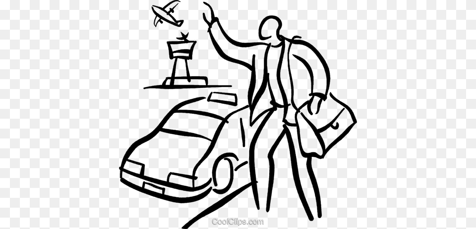 Person Hailing A Taxi Royalty Vector Clip Art Illustration, Grass, Plant, Lawn, Cleaning Png Image