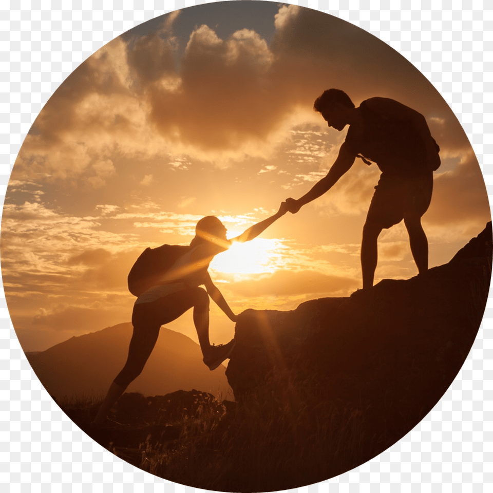 Person Helping Another Person Up While Mountain Climbing Servant Leadership, Sunlight, Sky, Photography, Outdoors Png Image