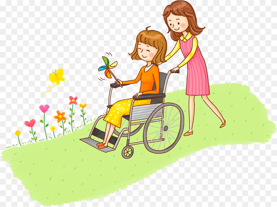 Person Helping Disabled Person Clipart, Child, Female, Girl, Machine Free Transparent Png