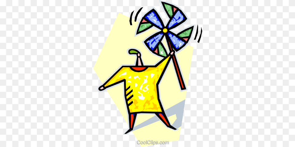 Person Holding A Pinwheel Royalty Vector Clip Art, Graphics Free Png