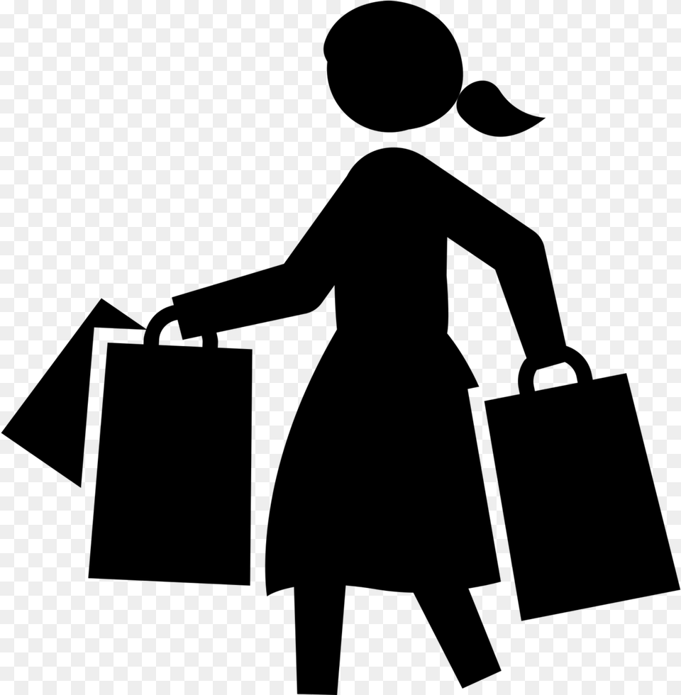 Person Icons Shopping Woman Shopping Icon, Gray Free Png