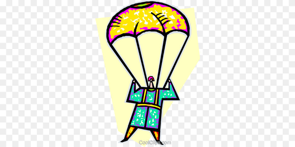 Person In A Parachute Royalty Vector Clip Art Illustration, Aircraft, Transportation, Vehicle, Hot Air Balloon Free Transparent Png