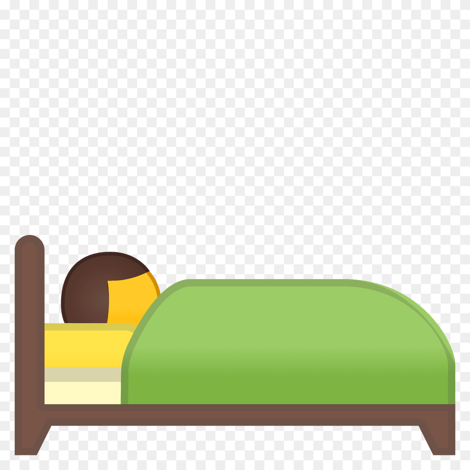 Person In Bed Emoji Clipart, Furniture, Cushion, Home Decor, Bedroom Png Image