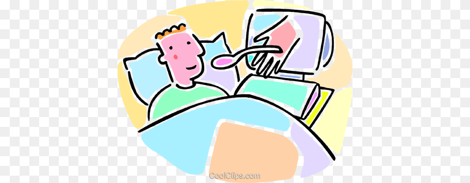 Person In Bed Taking Medicine Royalty Vector Clip Art, Cushion, Home Decor, Face, Head Png