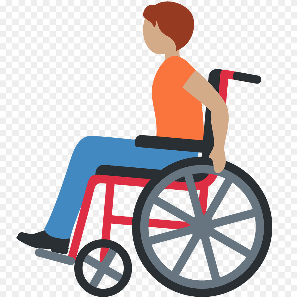 Person In Manual Wheelchair Emoji Clipart, Chair, Furniture, Wheel, Machine Png Image