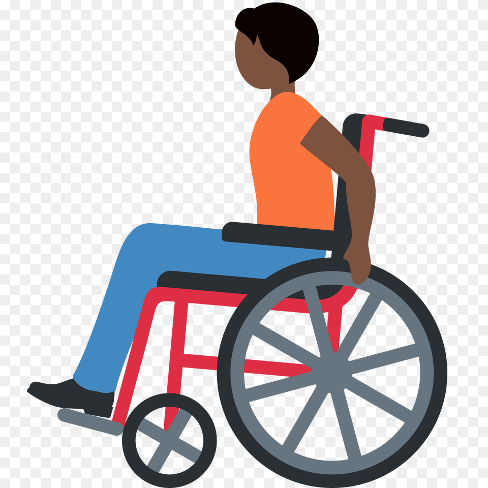 Person In Manual Wheelchair Emoji Clipart, Chair, Furniture, Male, Boy Png
