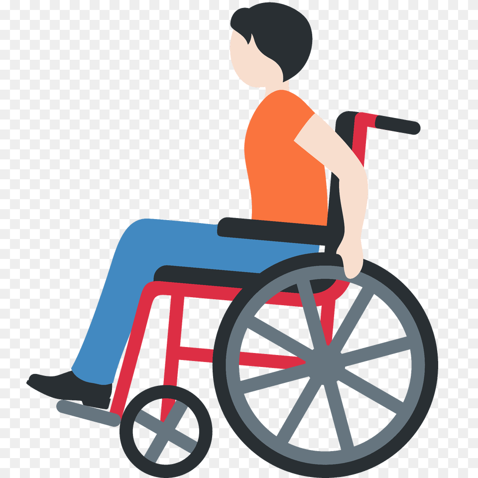 Person In Manual Wheelchair Emoji Clipart, Chair, Furniture, Male, Boy Png Image