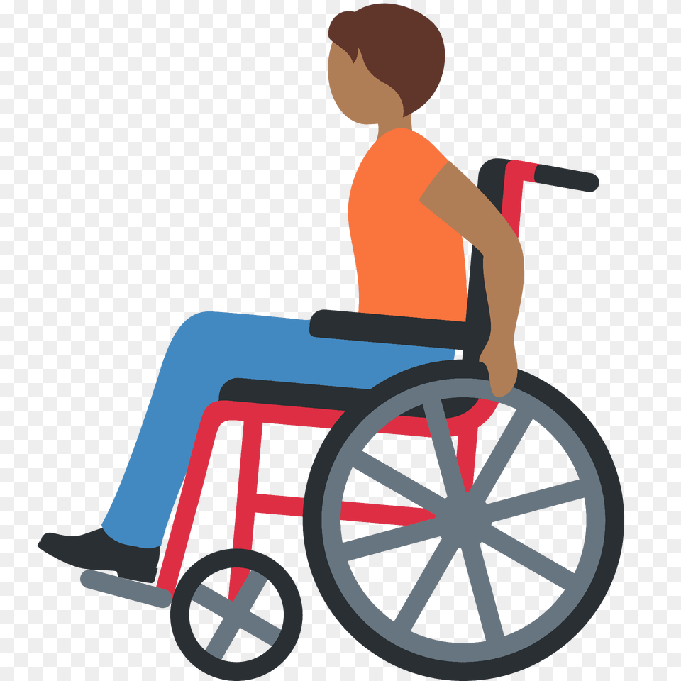 Person In Manual Wheelchair Emoji Clipart, Chair, Furniture, Wheel, Machine Free Png