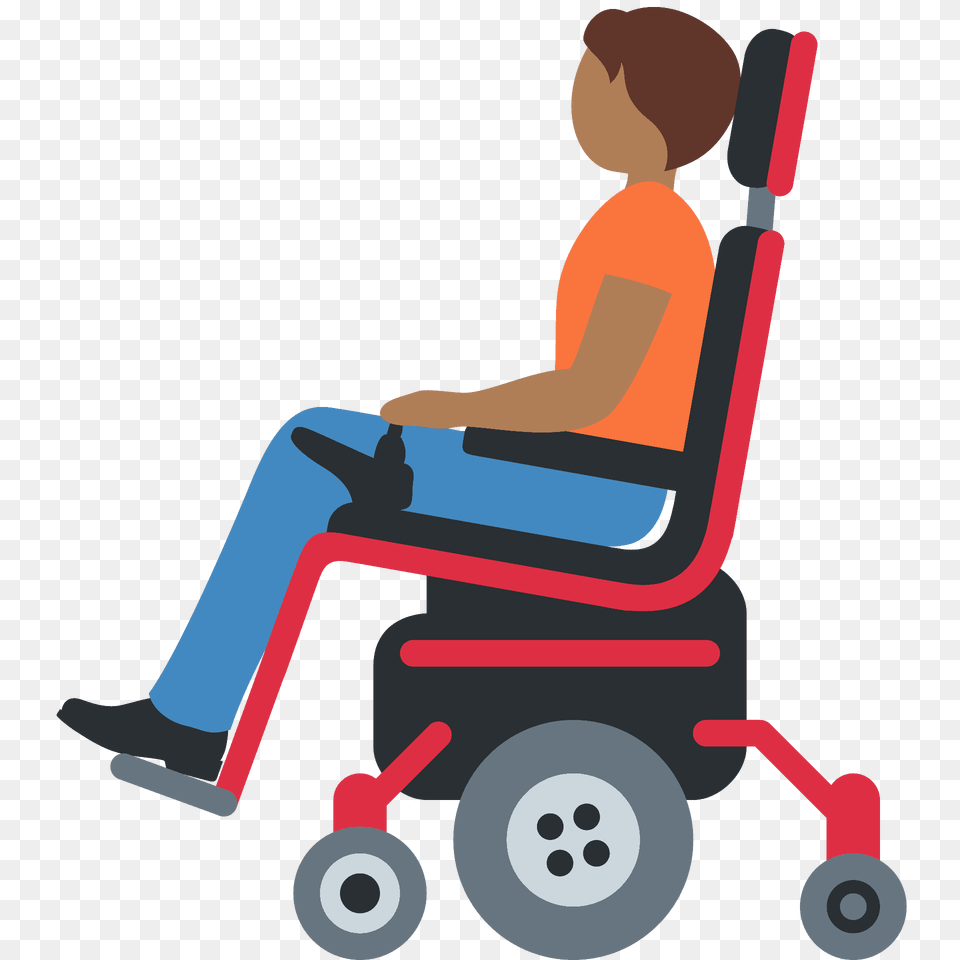 Person In Motorized Wheelchair Emoji Clipart, Chair, Furniture, Grass, Lawn Free Png Download