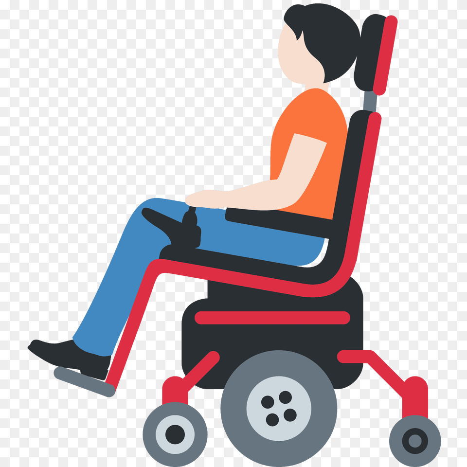 Person In Motorized Wheelchair Emoji Clipart, Chair, Furniture, Plant, Grass Free Png
