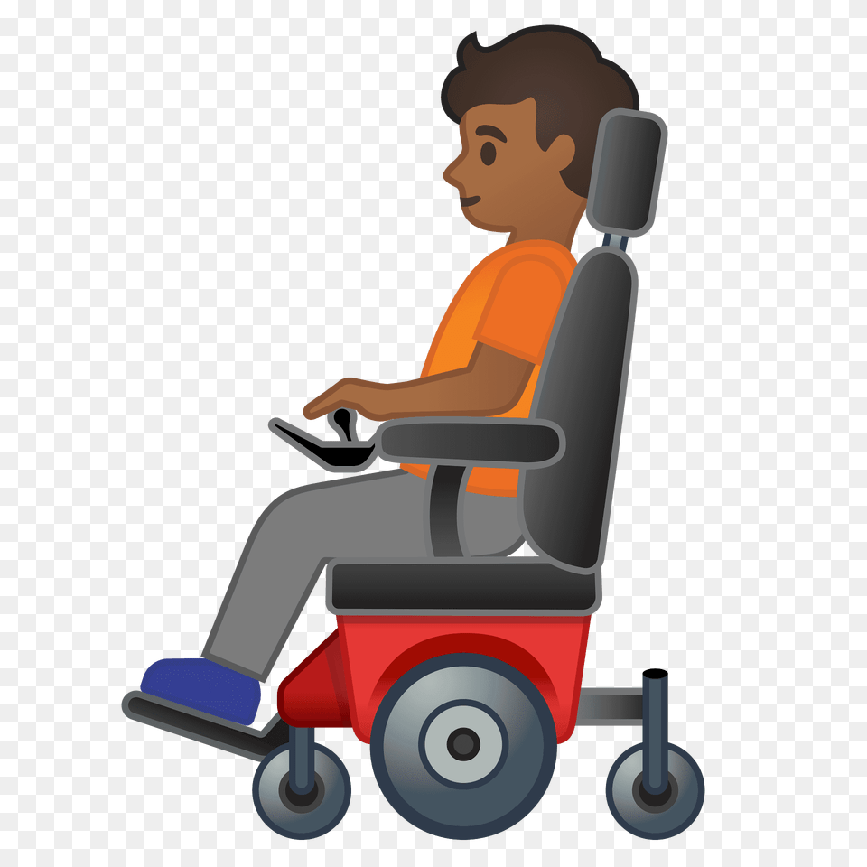 Person In Motorized Wheelchair Emoji Clipart, Chair, Furniture, Tool, Plant Free Png