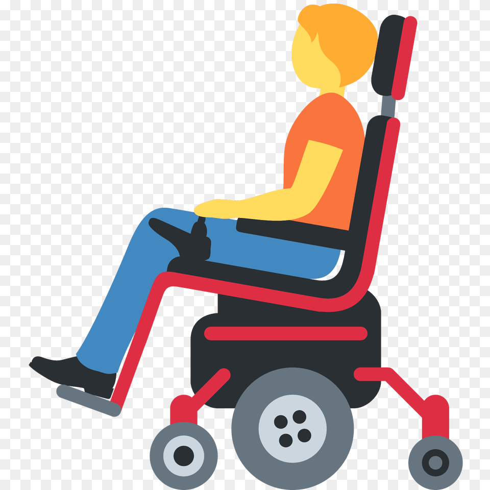 Person In Motorized Wheelchair Emoji Clipart, Chair, Furniture, Lawn, Device Free Png Download