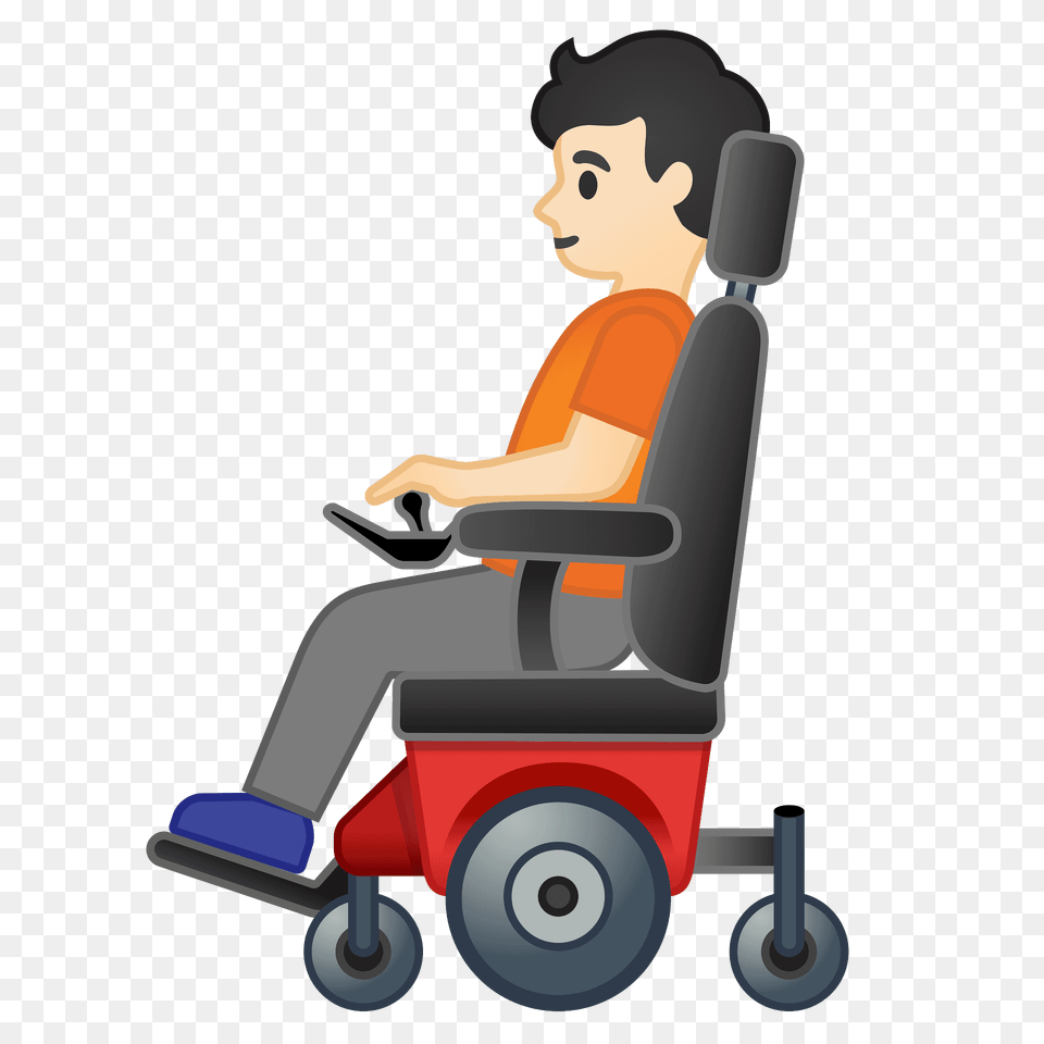 Person In Motorized Wheelchair Emoji Clipart, Furniture, Chair, Tool, Plant Free Png Download