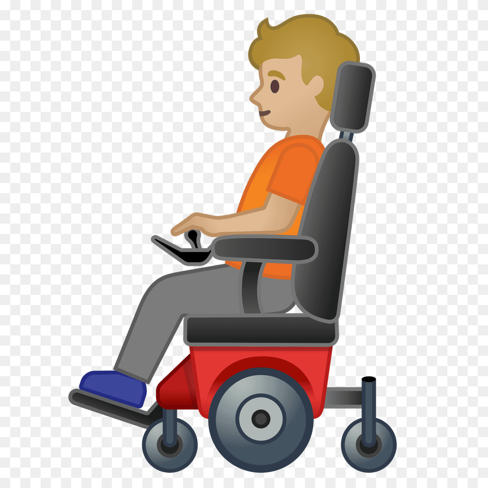 Person In Motorized Wheelchair Emoji Clipart, Furniture, Chair, Device, Tool Png