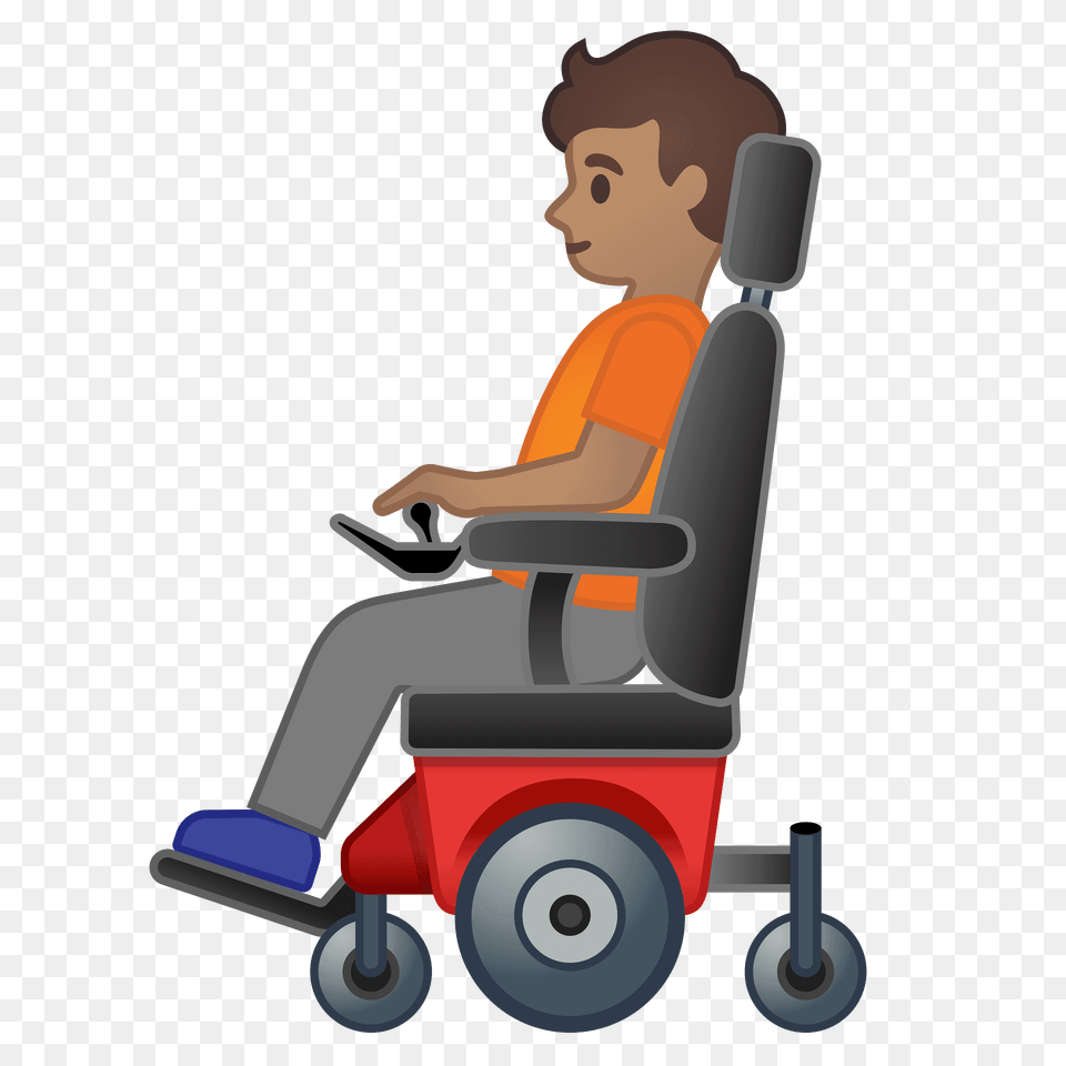 Person In Motorized Wheelchair Emoji Clipart, Furniture, Chair, Head, Face Free Png Download