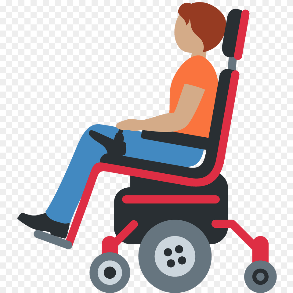 Person In Motorized Wheelchair Emoji Clipart, Chair, Furniture, Grass, Lawn Free Png