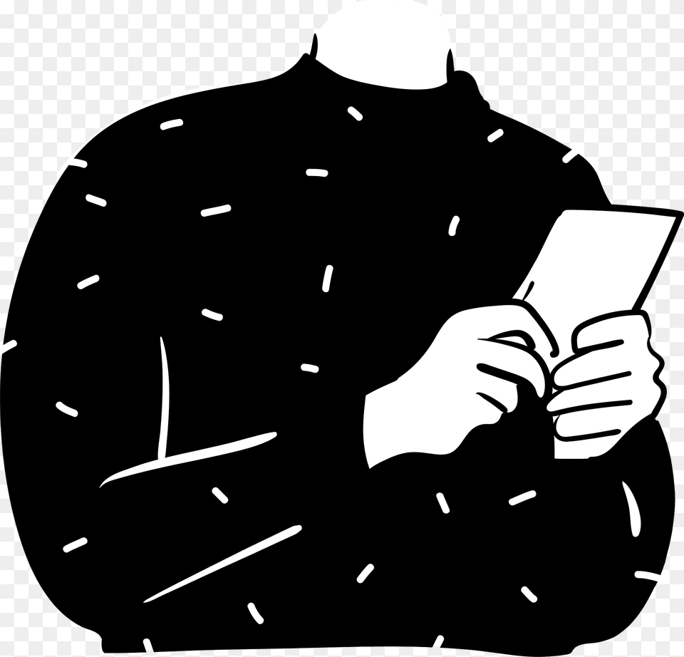 Person In Sweater With A Paper Clipart, Clothing, Coat, Adult, Man Png