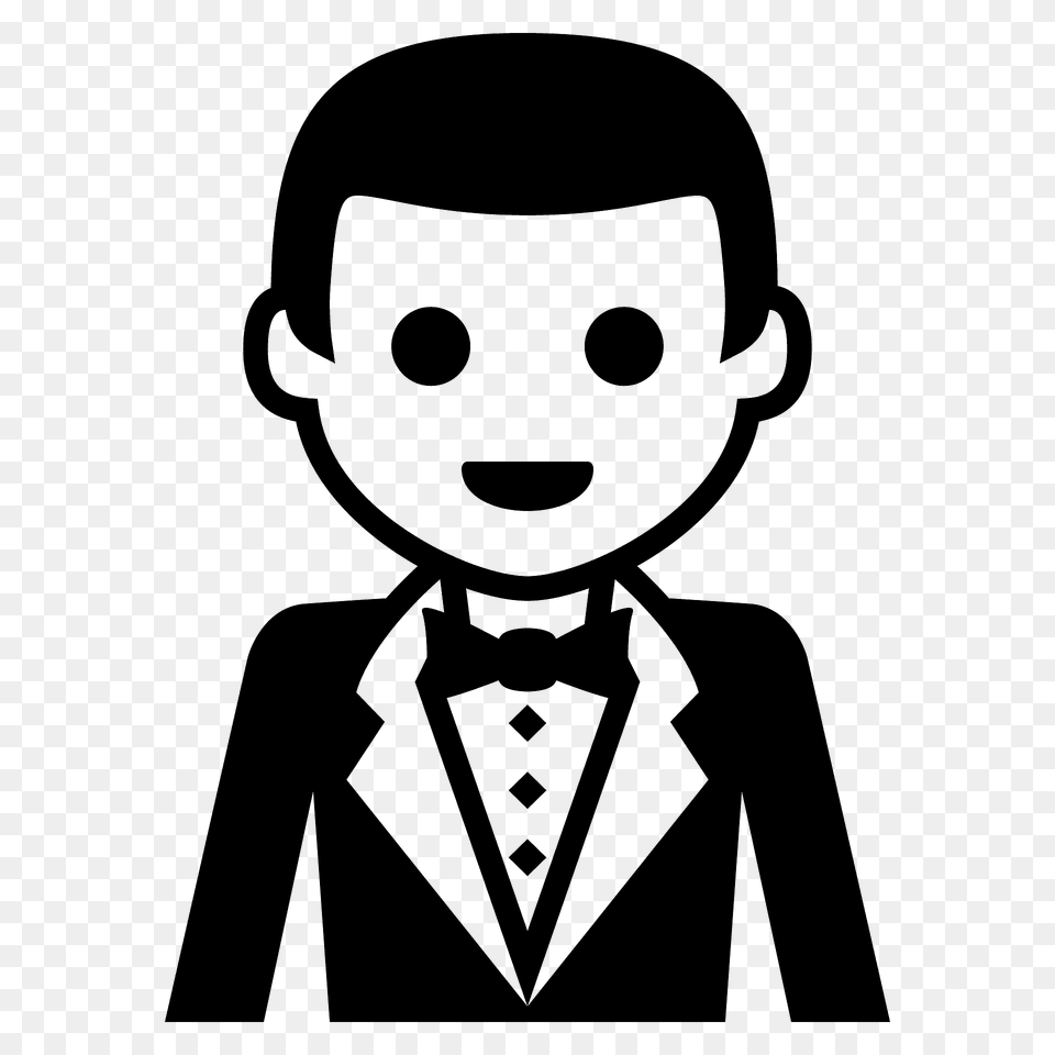 Person In Tuxedo Emoji Clipart, Accessories, Stencil, Tie, Formal Wear Png