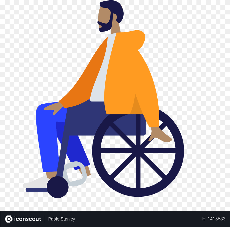 Person In Wheelchair Illustration, Adult, Male, Man, Chair Free Transparent Png
