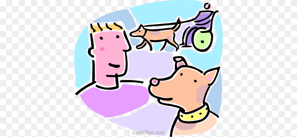 Person In Wheelchair Walking A Dog Royalty Vector Clip Art, Body Part, Hand, Animal, Kangaroo Free Png Download