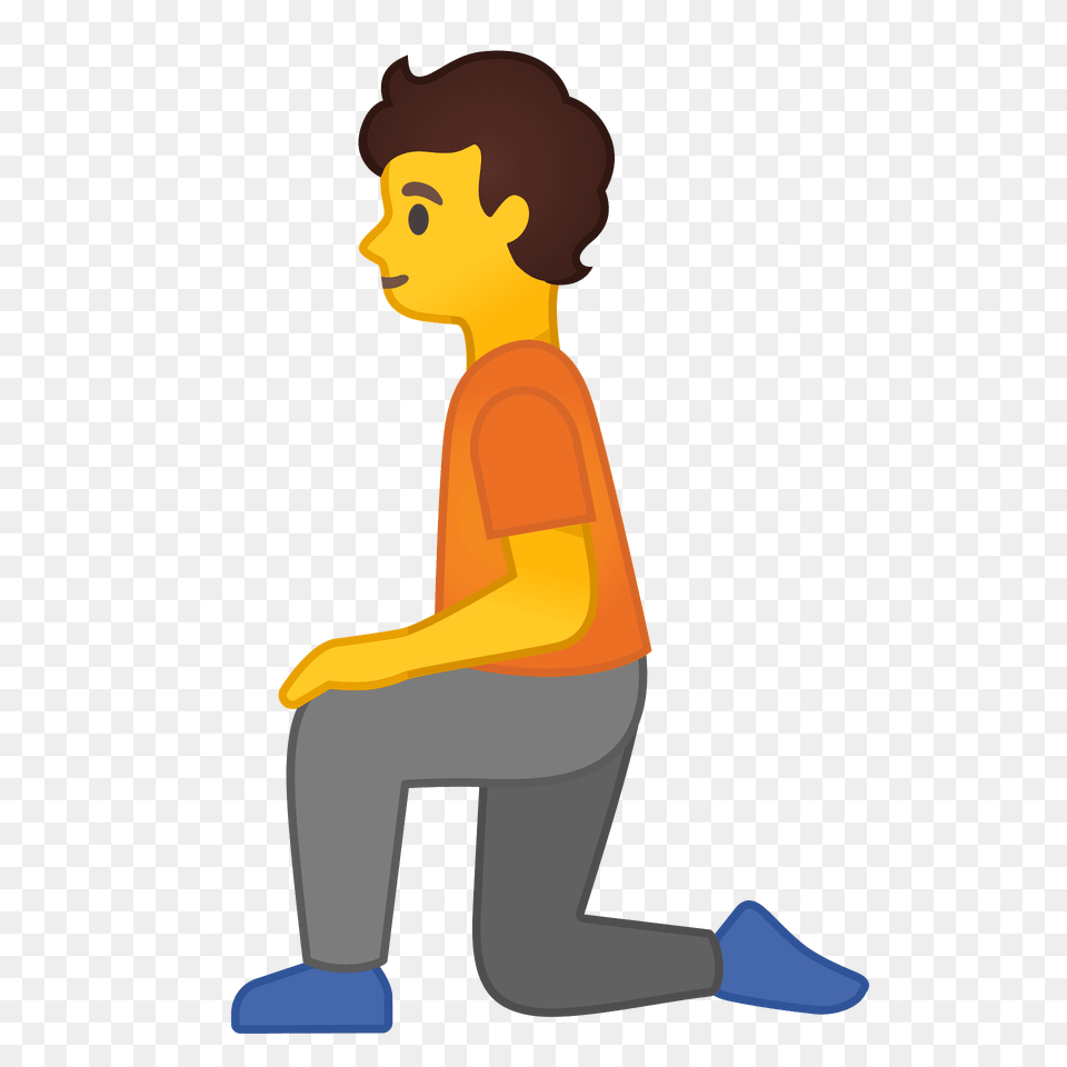 Person Kneeling Emoji Clipart, Sitting, Face, Head Free Png