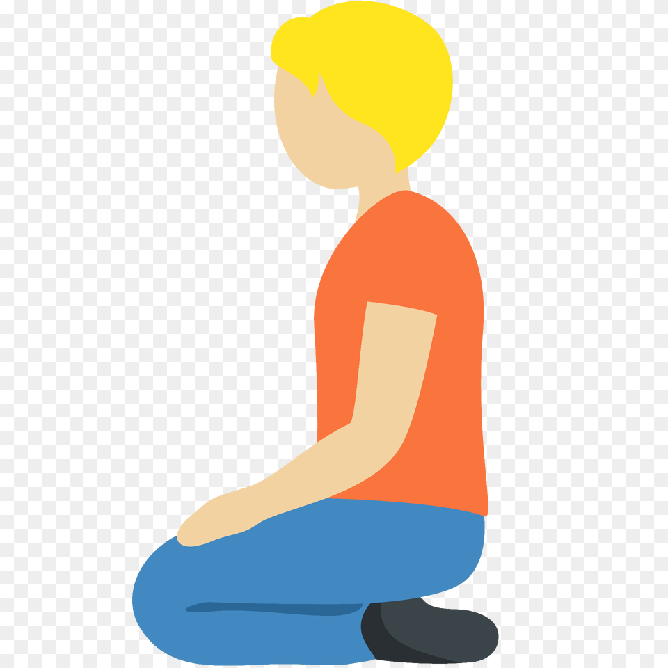 Person Kneeling Emoji Clipart, Cap, Clothing, Hat, Sitting Free Png Download