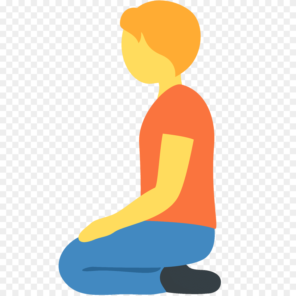 Person Kneeling Emoji Clipart, Sitting Free Png Download
