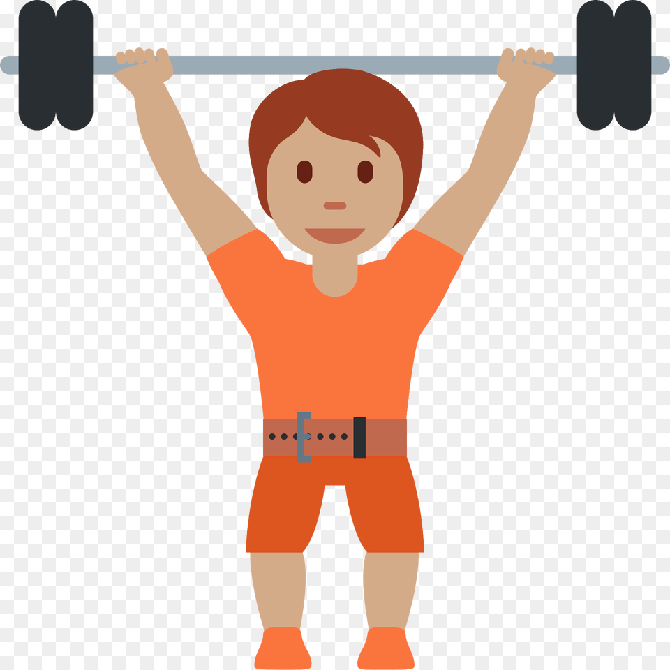 Person Lifting Weights Emoji Clipart, Baby, Face, Head, Working Out Png