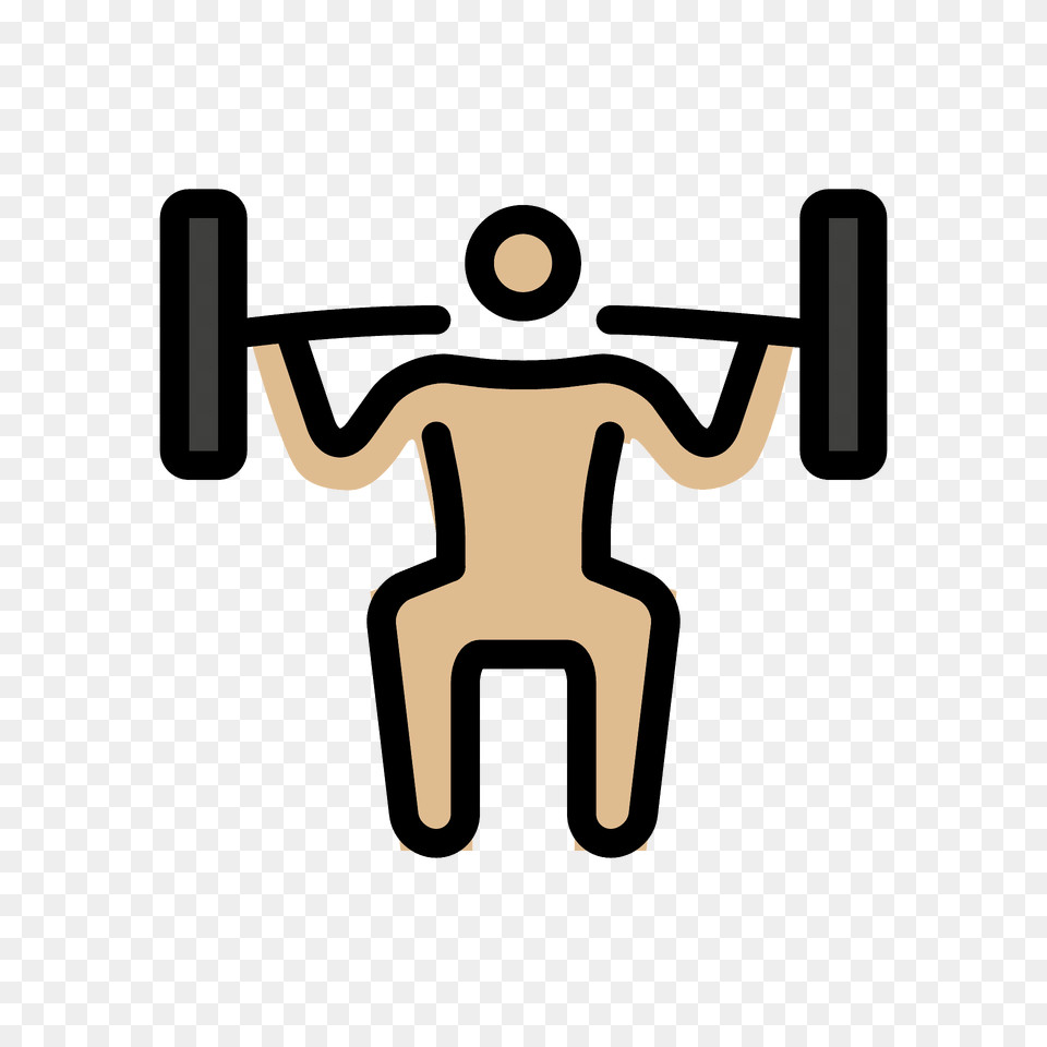 Person Lifting Weights Emoji Clipart, Cross, Symbol, Back, Body Part Png