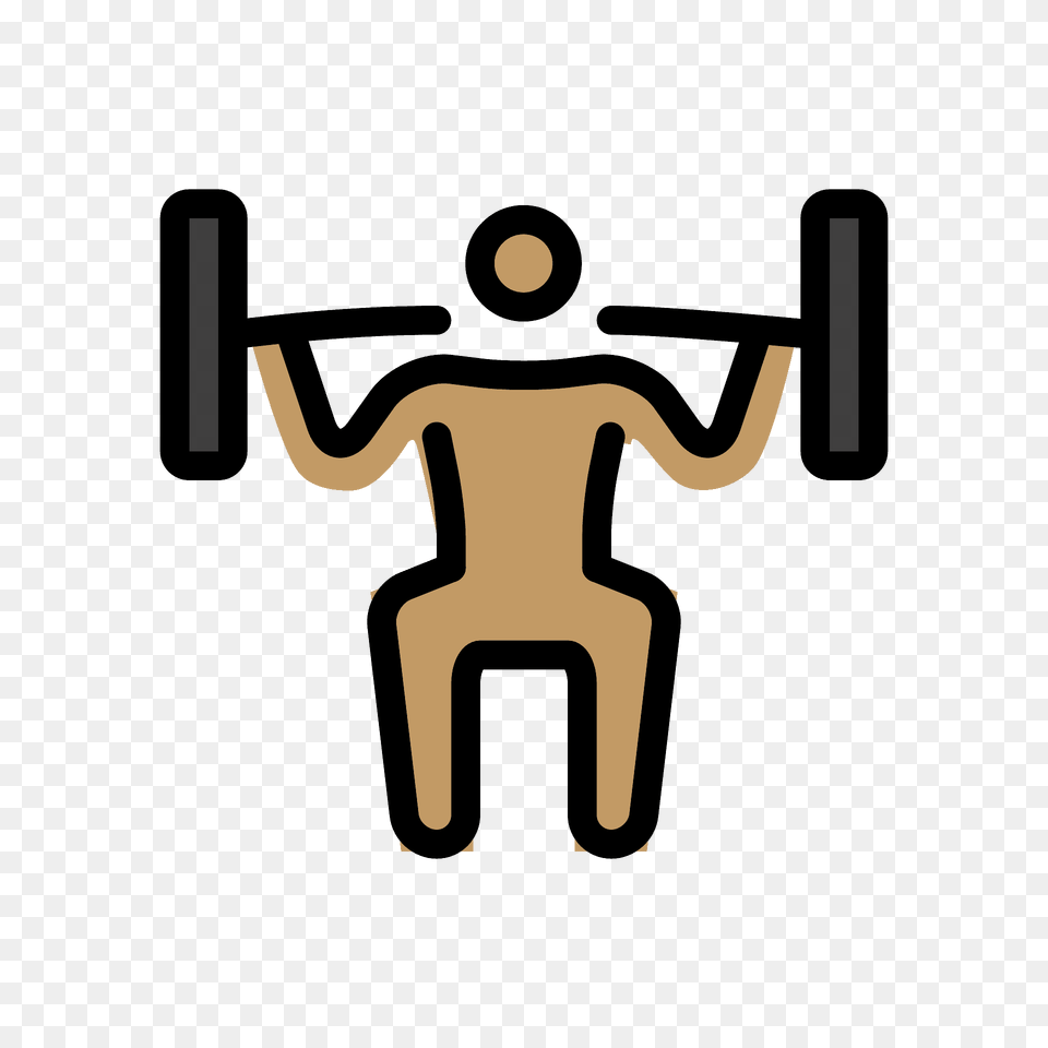 Person Lifting Weights Emoji Clipart, Cross, Symbol, Back, Body Part Free Png Download