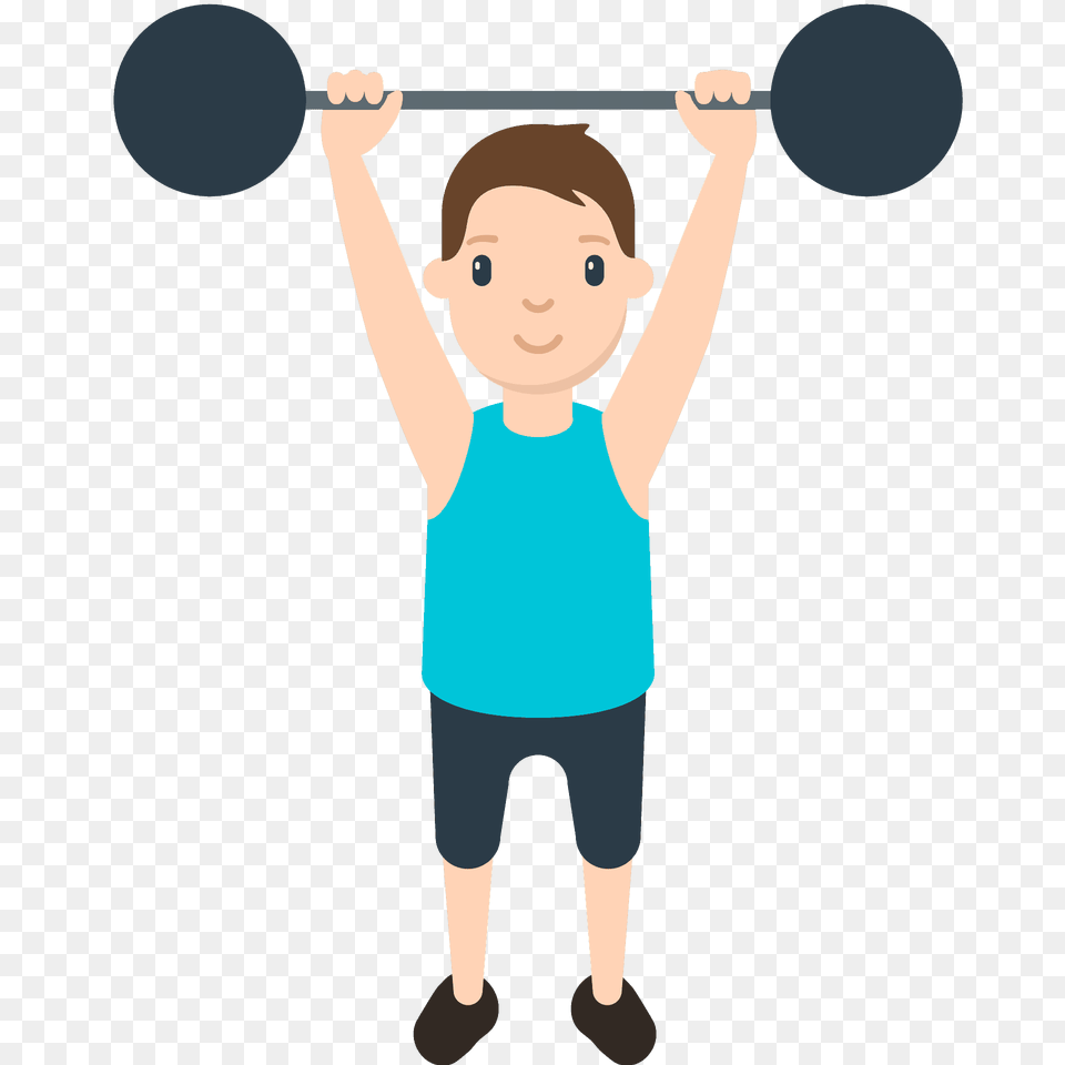 Person Lifting Weights Emoji Clipart, Boy, Child, Male, Face Png Image