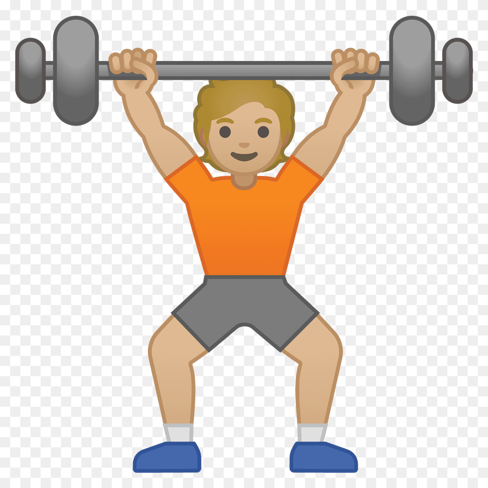 Person Lifting Weights Emoji Clipart, Baby, Face, Head, Working Out Png Image