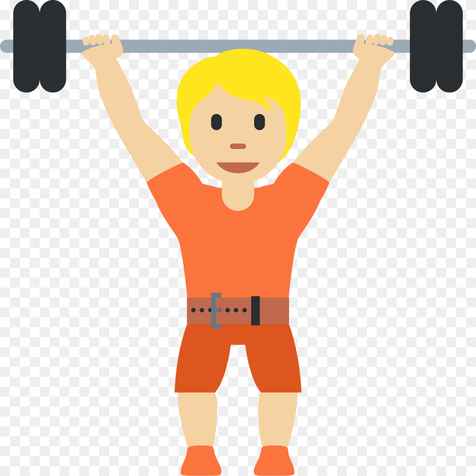 Person Lifting Weights Emoji Clipart, Baby, Face, Head, Clothing Png