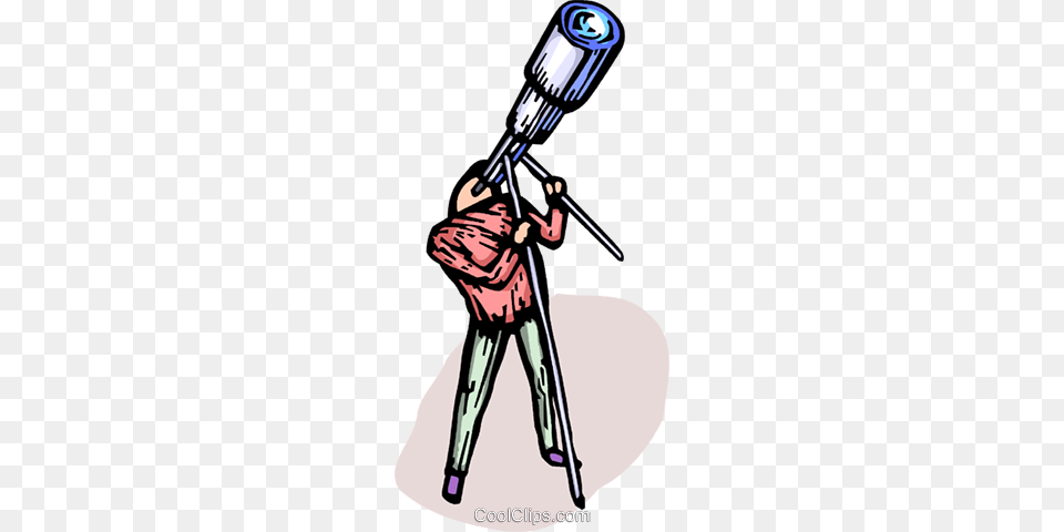 Person Looking Through A Telescope Royalty Vector Clip Art, Photography, Tripod, Lighting, Appliance Free Png
