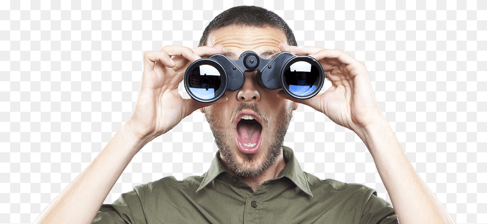 Person Looking Through Binoculars, Accessories, Adult, Male, Man Png