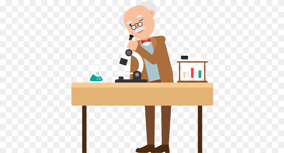 Person Looking Through Microscope Cartoon, Baby, Face, Head Free Png Download