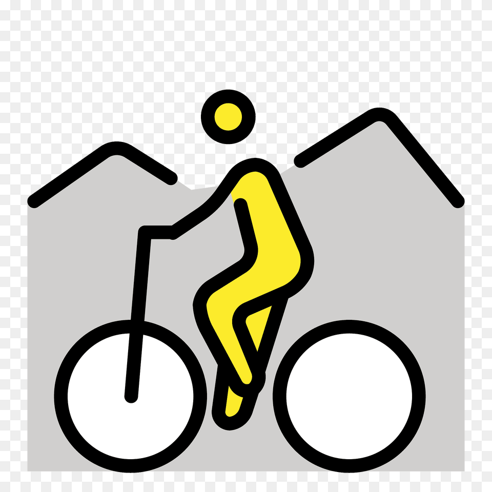 Person Mountain Biking Emoji Clipart, Sign, Symbol, Smoke Pipe Png