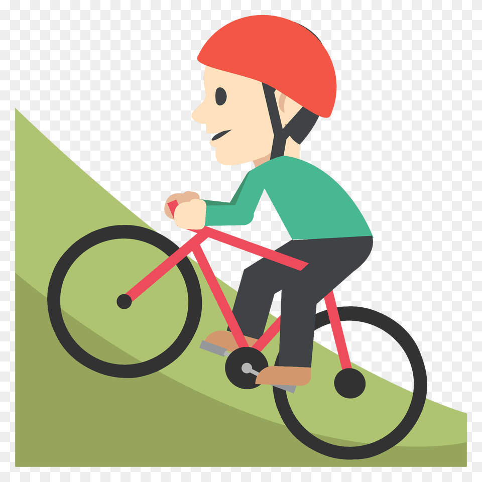 Person Mountain Biking Emoji Clipart, Bicycle, Transportation, Vehicle, Cycling Free Transparent Png