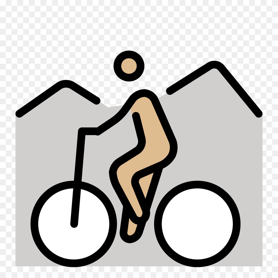 Person Mountain Biking Emoji Clipart, Smoke Pipe, Sign, Symbol, Transportation Free Transparent Png