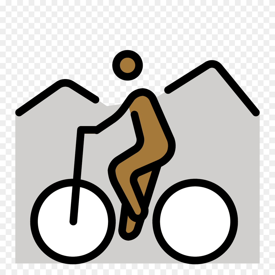 Person Mountain Biking Emoji Clipart, Sign, Symbol, Smoke Pipe Free Png