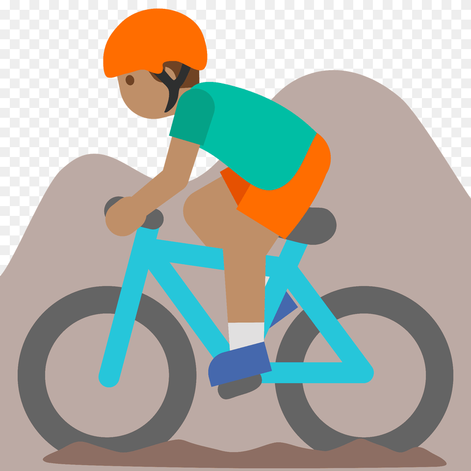 Person Mountain Biking Emoji Clipart, Bicycle, Transportation, Vehicle, Cycling Free Png Download