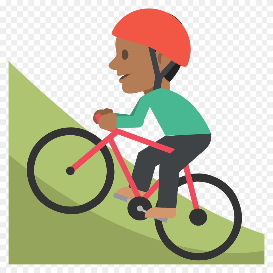 Person Mountain Biking Emoji Clipart, Bicycle, Transportation, Vehicle, Child Png