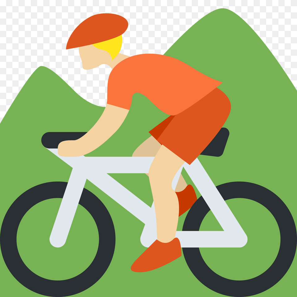 Person Mountain Biking Emoji Clipart, Bicycle, Transportation, Vehicle, Cycling Free Png