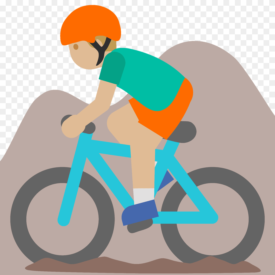 Person Mountain Biking Emoji Clipart, Bicycle, Transportation, Vehicle, Cycling Free Transparent Png