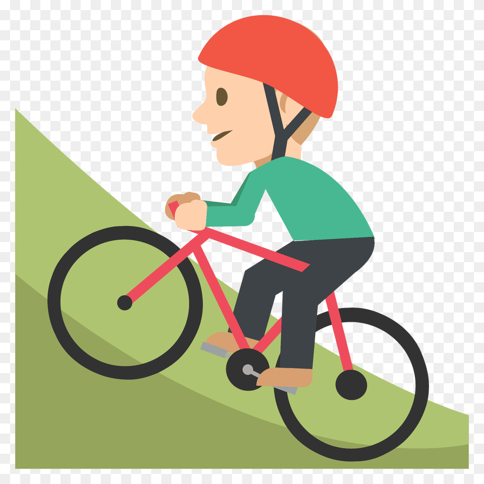 Person Mountain Biking Emoji Clipart, Baby, Transportation, Vehicle, Bicycle Free Png