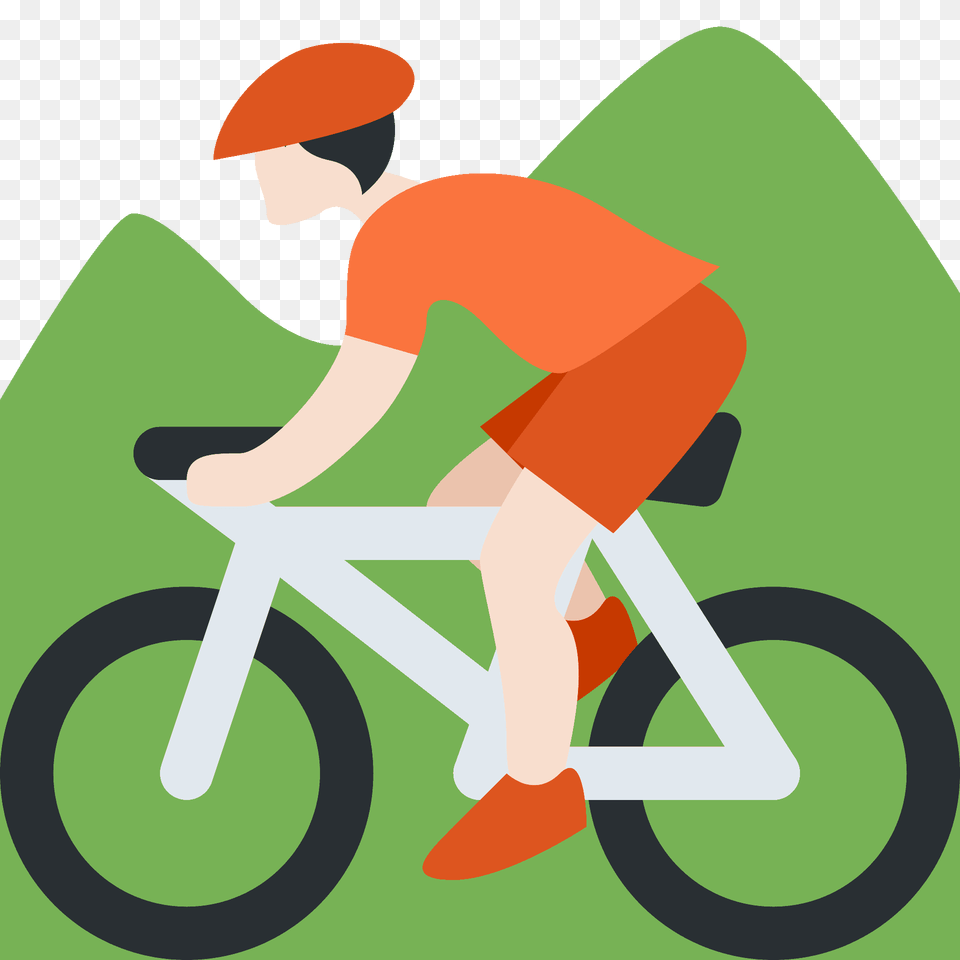 Person Mountain Biking Emoji Clipart, Bicycle, Transportation, Vehicle, Cycling Free Png Download